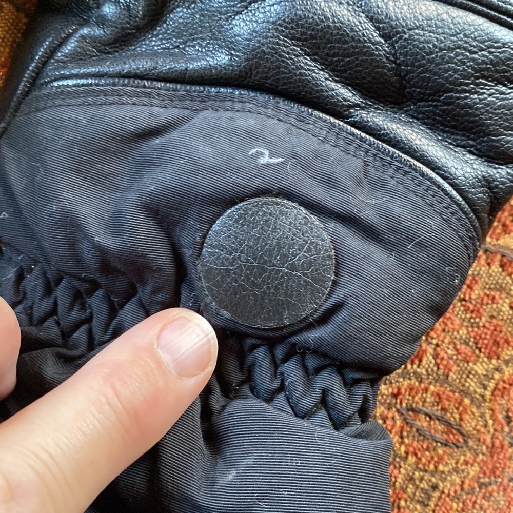 Smartwool leather wool winter ski bike hike gloves RARE black warm adult M - Picture 8 of 12